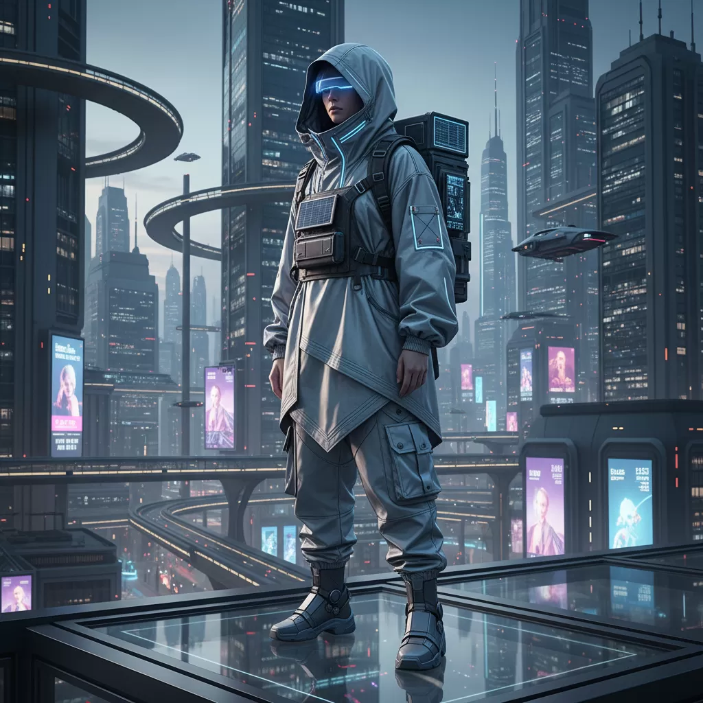 gemini_image_1770621069-1 Phong cách NeoFuturism với chất liệu ánh kim và thiết kế mang hơi thở tương lai