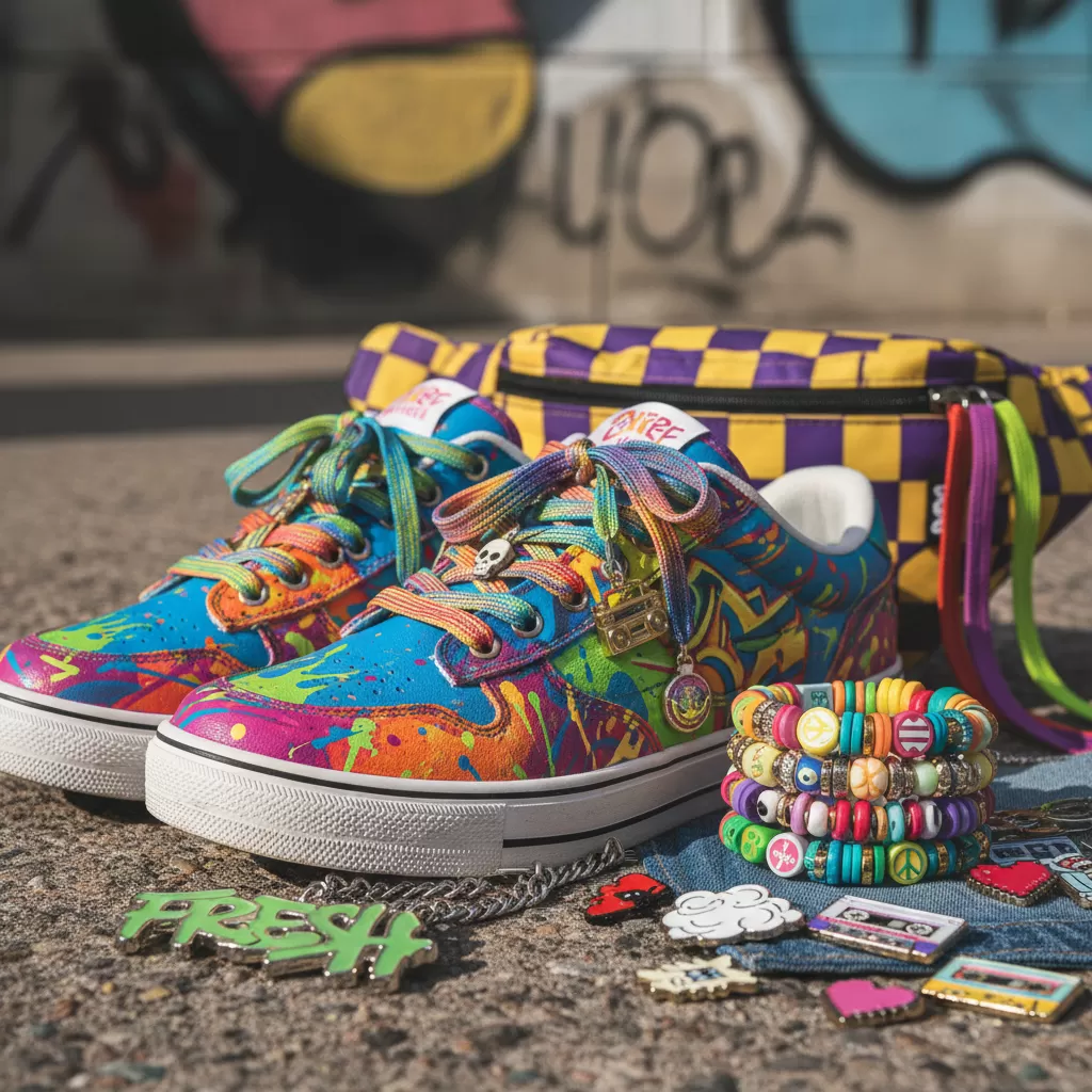 gemini_image_1770622025 Giày sneakers và phụ kiện là phương tiện tuyệt vời để tạo điểm nhấn màu sắc