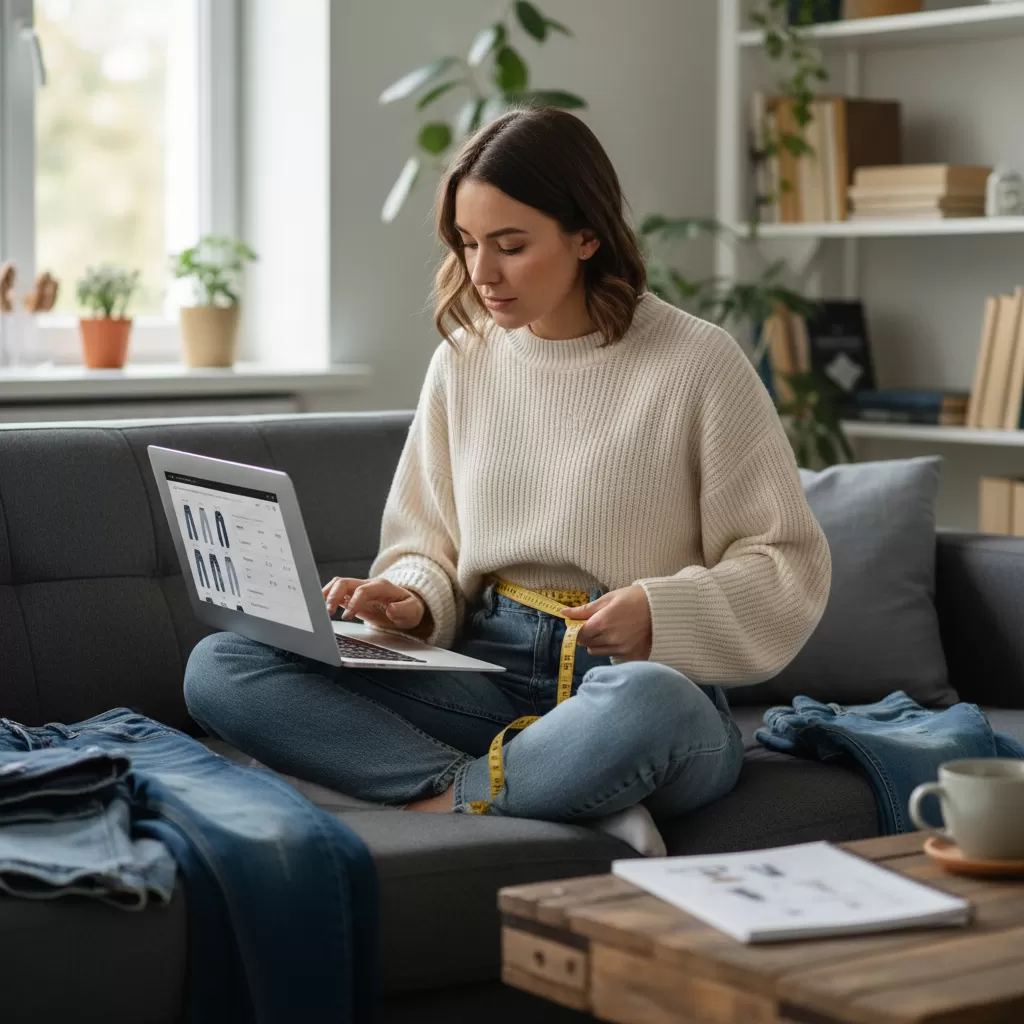 Mua quần jean online đòi hỏi sự chuẩn bị kỹ lưỡng về thông số đo đạc