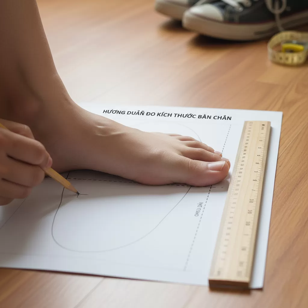 Quy trình đo chiều dài bàn chân chuẩn xác tại nhà để quy đổi size giày