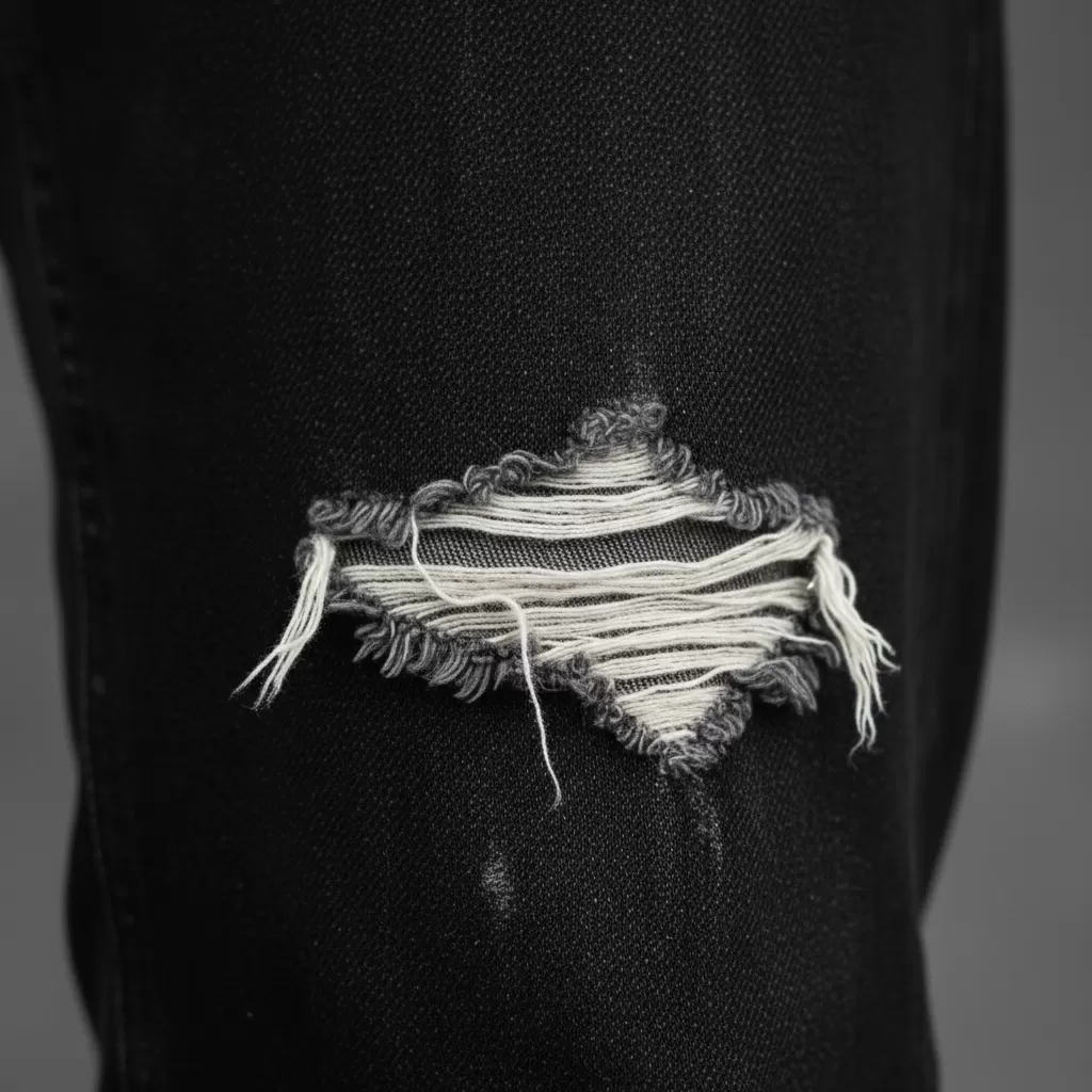 gemini_image_1770628779 Những đường rách tinh tế tạo nên vẻ ngoài bụi bặm và đầy cá tính cho người mặc