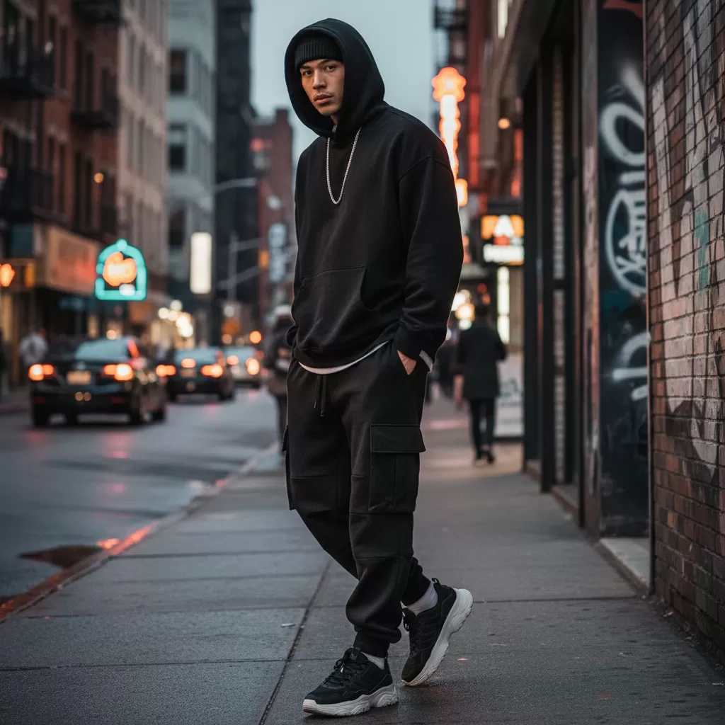 gemini_image_1770629055 Quần thun túi hộp mang lại vẻ ngoài năng động và thời thượng cho người mặc