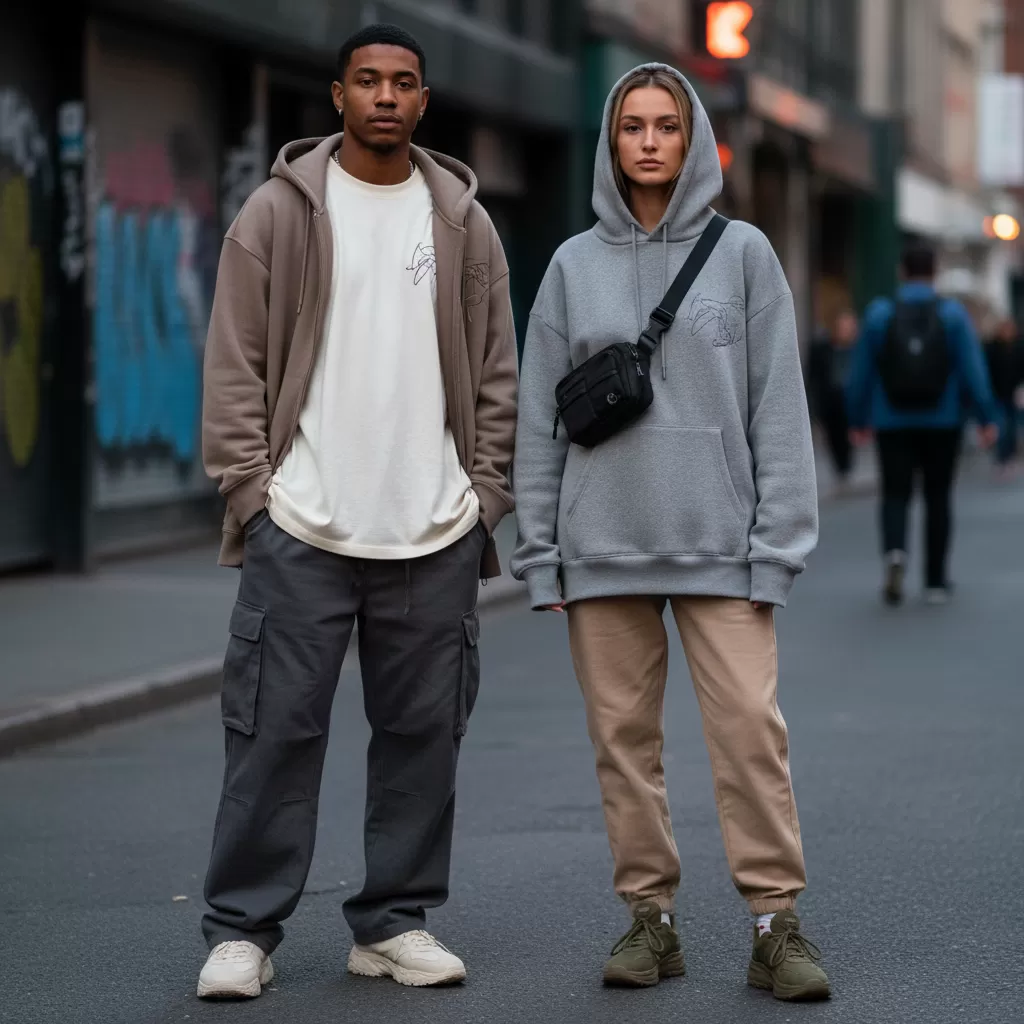 gemini_image_1770630901-3 Áo thun oversize và hoodie là những item nền tảng không thể thiếu trong tủ đồ